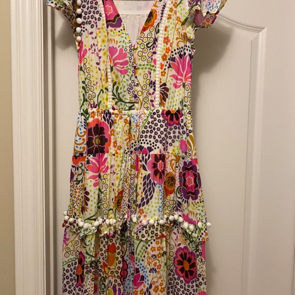 JCrew Pom Pom Ratti Print Maxi Dress size 0 - Picture 2 of 5